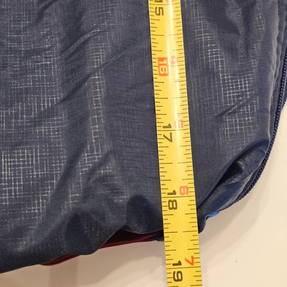 Pierre Cardin Navy Blue Ripstop Nylon Duffel Bag Burgundy Handles Weekend Travel